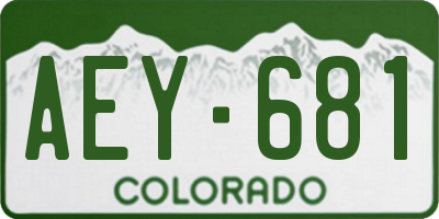 CO license plate AEY681