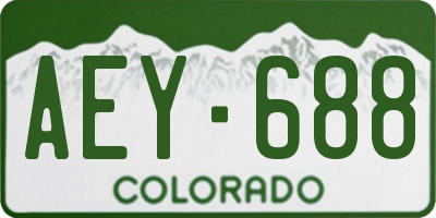 CO license plate AEY688