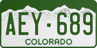 CO license plate AEY689