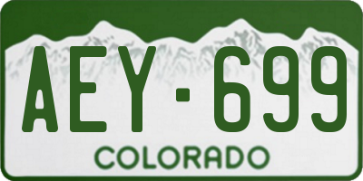 CO license plate AEY699