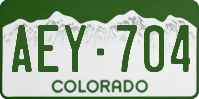CO license plate AEY704