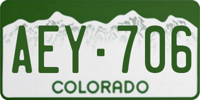 CO license plate AEY706