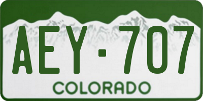CO license plate AEY707