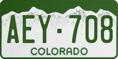 CO license plate AEY708