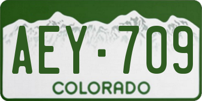 CO license plate AEY709
