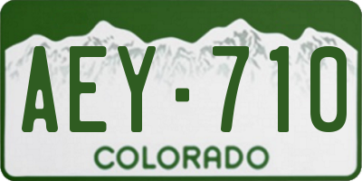 CO license plate AEY710