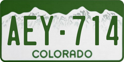 CO license plate AEY714