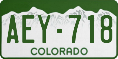 CO license plate AEY718