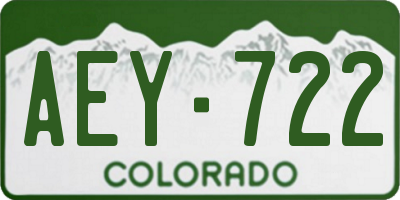 CO license plate AEY722