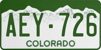 CO license plate AEY726