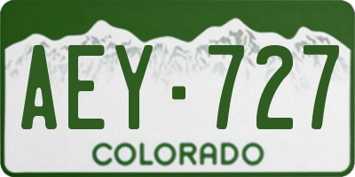 CO license plate AEY727