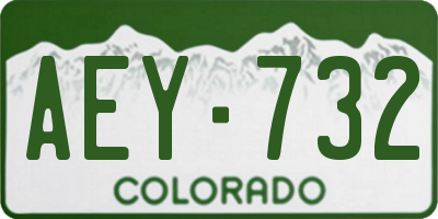 CO license plate AEY732