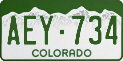 CO license plate AEY734