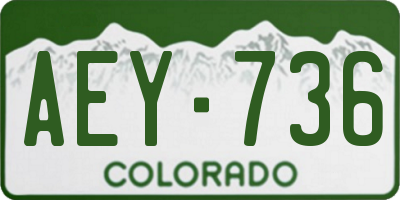 CO license plate AEY736