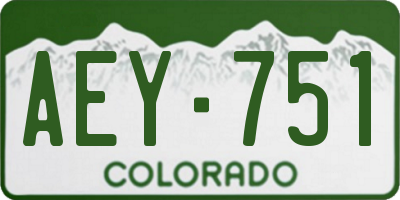 CO license plate AEY751