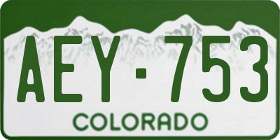 CO license plate AEY753