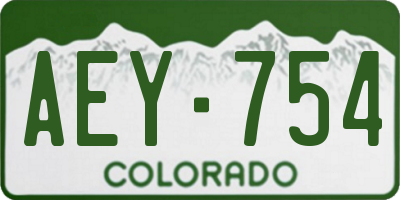 CO license plate AEY754