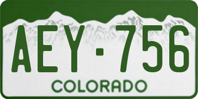 CO license plate AEY756