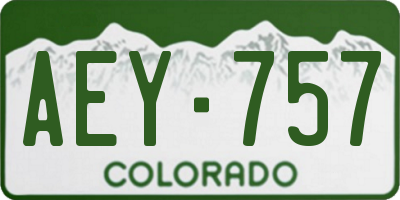 CO license plate AEY757