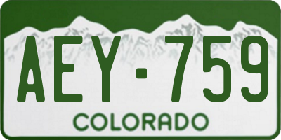 CO license plate AEY759