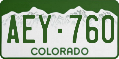 CO license plate AEY760