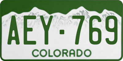 CO license plate AEY769