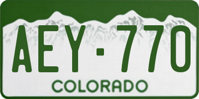 CO license plate AEY770
