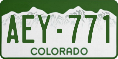 CO license plate AEY771