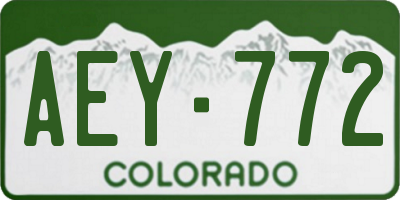 CO license plate AEY772