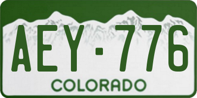 CO license plate AEY776