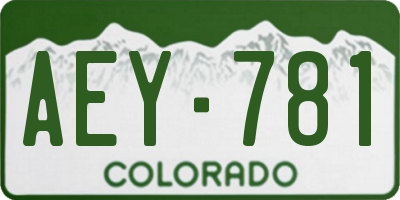 CO license plate AEY781