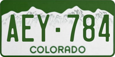 CO license plate AEY784