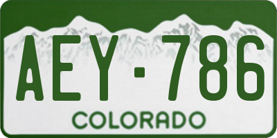 CO license plate AEY786