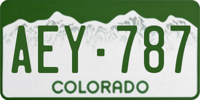 CO license plate AEY787