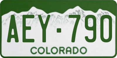CO license plate AEY790