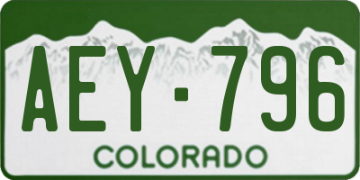 CO license plate AEY796