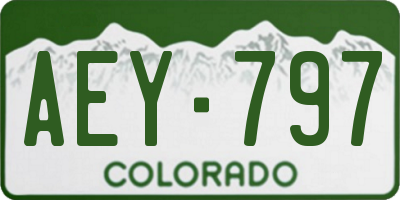 CO license plate AEY797
