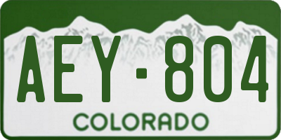 CO license plate AEY804
