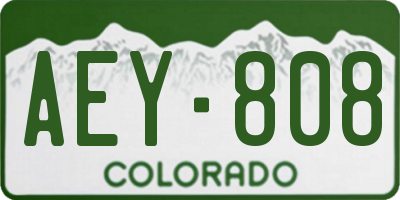 CO license plate AEY808