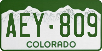CO license plate AEY809