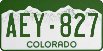 CO license plate AEY827
