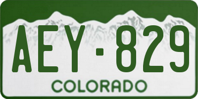 CO license plate AEY829