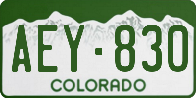 CO license plate AEY830