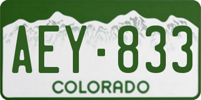 CO license plate AEY833