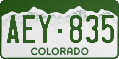 CO license plate AEY835