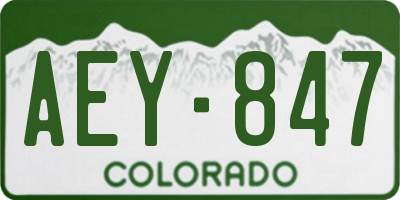 CO license plate AEY847