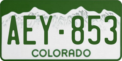 CO license plate AEY853