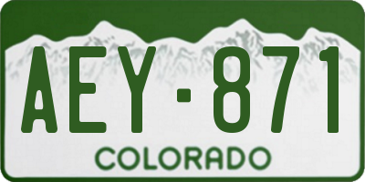 CO license plate AEY871