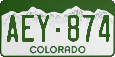 CO license plate AEY874