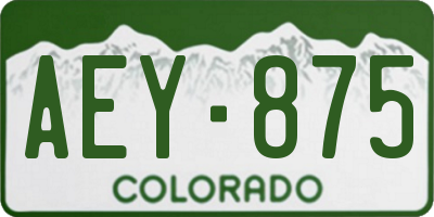 CO license plate AEY875